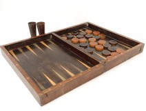 Jeu de jacquet palissandre jetons backgammon trictrac XIXème siècle