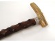 Canne ancienne bois corne argent métal argenté antique french cane XIXème