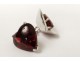 Paire boutons de manchette or blanc rubellite tourmaline rouge XXème siècle