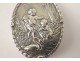 German silver oval box compact swan cherub putti twentieth century