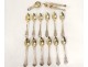 12 spoons coffee leaf tea clip silver silver vermeil Minerve NapIII 19è