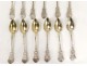 12 spoons coffee leaf tea clip silver silver vermeil Minerve NapIII 19è