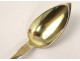 12 spoons coffee leaf tea clip silver silver vermeil Minerve NapIII 19è