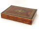 Coffret boîte à jeu marqueterie jetons bois rose laiton Napoléon III XIXème