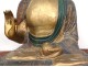 Grande sculpture statue Bouddha Indonésie bouddhisme bois laqué doré XIXème