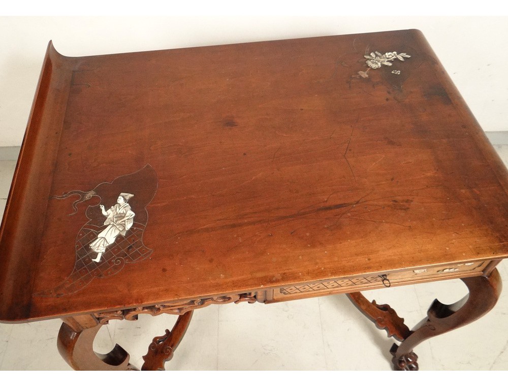 Chinese characters carved wooden office chair flowers