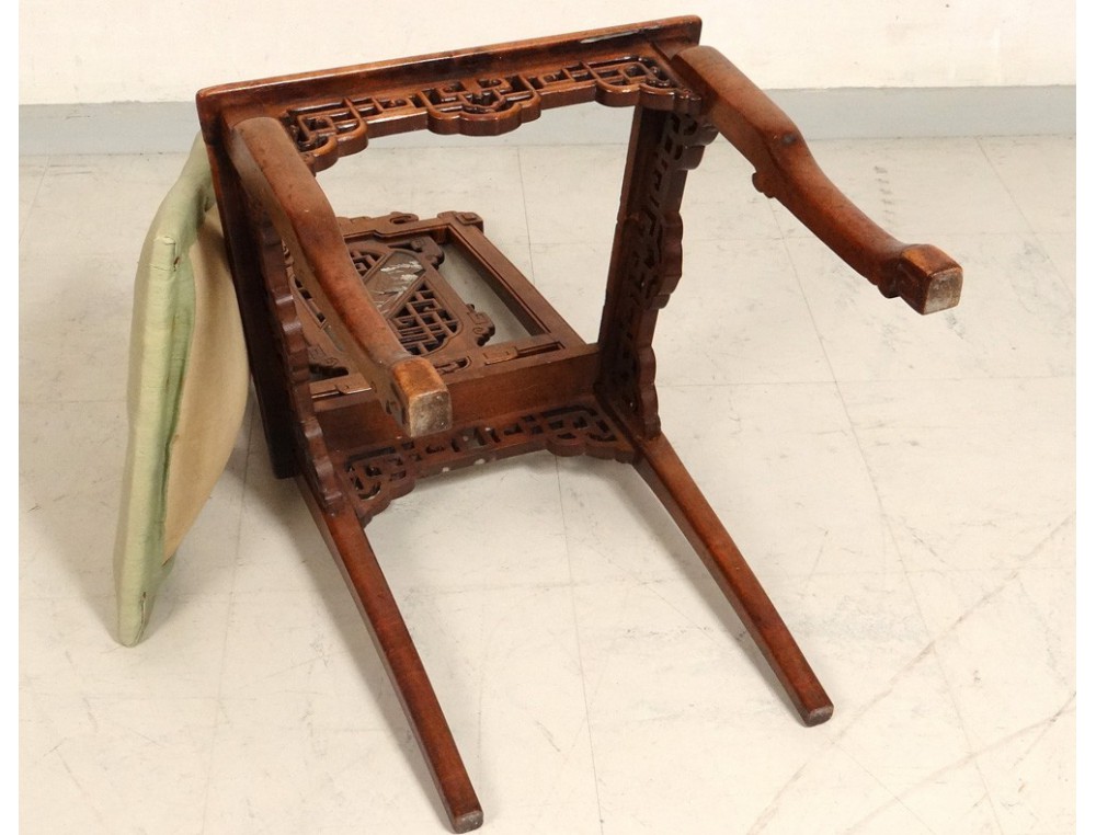 Chinese Characters Carved Wooden Office Chair Flowers Nineteenth Chinese Characters Carved Wooden Office Chair Flowers Nineteenth Bird Table