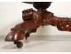 Pedestal table tripod solid mahogany Cuba Blue Marble Restoration XIX