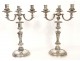 Pair of bronze candlesticks silver caryatids Boudet Paris Napoleon III nineteenth