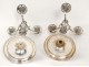 Pair of bronze candlesticks silver caryatids Boudet Paris Napoleon III nineteenth