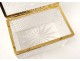 Coffret boîte cristal taillé pointes diamant bronze doré Napoléon III XIXè