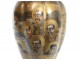 Paire vases porcelaine Satsuma Japon personnages dragons dorure XIXème siècle