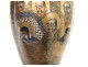 Paire vases porcelaine Satsuma Japon personnages dragons dorure XIXème siècle
