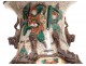 Pair of Chinese porcelain vases Nanjing Asian characters horses twentieth dragons