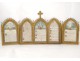 Canons d'autel laiton doré chapelle Evangile Saint-Jean Gloria Credo Christ XIXè