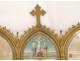 Canons d'autel laiton doré chapelle Evangile Saint-Jean Gloria Credo Christ XIXè