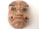 Masque de nô théâtre bois polychrome démon Gigaku O-beshimi Edo Japon XIXème