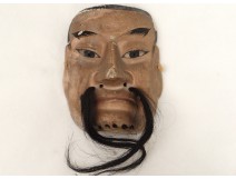 Noh theater mask of earth baked man demon Gigaku O-Edo Japan beshimi nineteenth