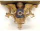 Bolster gilt polychrome carved cherub sculpture medium shield 17th