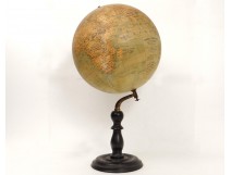 Large world map globe Barbot geographer editor Ikelmer Paris 19th