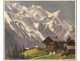 HSP peinture paysage montagne enneigée M.Wibault village Alpes chalets XXè
