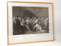 Gravure Hippocrate refusant présents Artaxercès médecine Paris Girodet XIXè