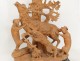 Sculpture terre cuite scène chasse cerf attaqué chiens terracotta XIXème
