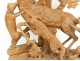 Sculpture terre cuite scène chasse cerf attaqué chiens terracotta XIXème