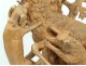 Sculpture terre cuite scène chasse cerf attaqué chiens terracotta XIXème