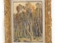 Pastel painting Forest landscape characters forest park trees 20th century