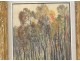Pastel painting Forest landscape characters forest park trees 20th century
