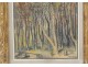 Pastel painting Forest landscape characters forest park trees 20th century