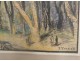 Pastel painting Forest landscape characters forest park trees 20th century