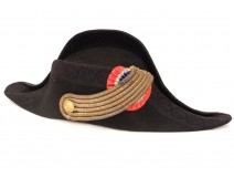 Bicorne chapeau officier marine cocarde France ancre broderie XIXè siècle