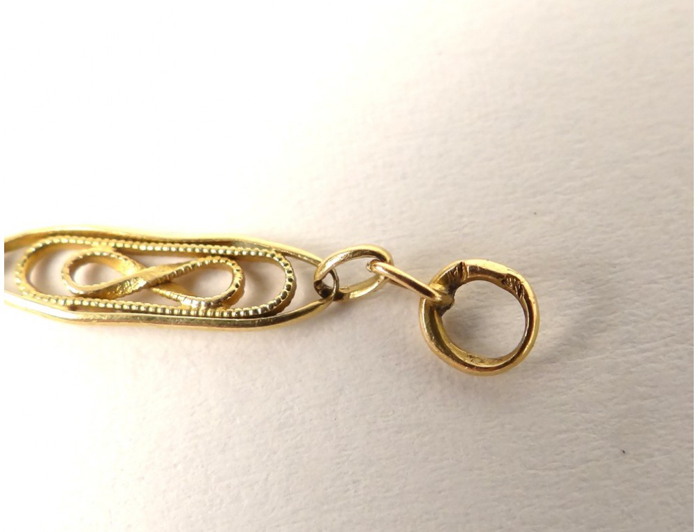 Bracelet chaîne maillons or massif 18 carats tête aigle gold XXème siècle