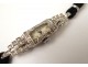 Montre bracelet platine petites roses diamants tête chiens watch XXè siècle