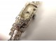 Montre bracelet platine petites roses diamants tête chiens watch XXè siècle