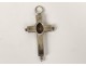 Croix reliquaire pendentif argent massif antique french reliquary XIXème