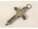 Croix reliquaire pendentif argent massif antique french reliquary XIXème