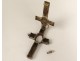 Croix reliquaire pendentif argent massif antique french reliquary XIXème