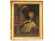 Rare HST portrait painting St. Cecilia Music Organ cherub 18th crown