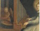 Rare HST portrait painting St. Cecilia Music Organ cherub 18th crown