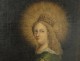 Rare HST portrait painting St. Cecilia Music Organ cherub 18th crown