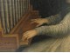 Rare HST portrait painting St. Cecilia Music Organ cherub 18th crown