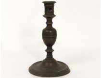 Bougeoir flambeau bronze Haute Epoque antique candlestick XVIIème siècle