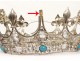 Couronne vierge statue argent massif strass fleurs lys antique crown XIXème