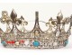 Couronne vierge statue argent massif strass fleurs lys antique crown XIXème