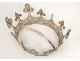 Couronne vierge statue argent massif strass fleurs lys antique crown XIXème