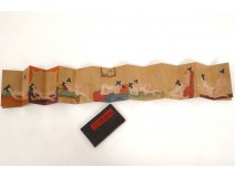 Rare ensemble aquarelles kamasutra Japon signé aphorismes désir XIXème 