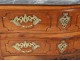 Provencal carved walnut dresser gilt bronze marble gray flowers XVIII